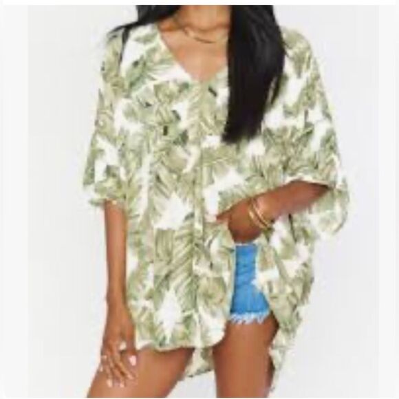 Show Me Your MuMu Tops - Show me your Mumu Tunic Green, beige Size Extra Large size  small